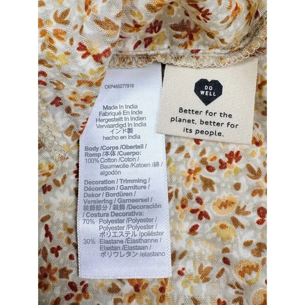 Madewell Bundle Floral Smocked Puff Sleeve Top Linen Blend Tank Boho Cottagecore